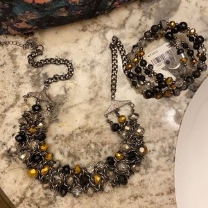 Bracelet/necklace jeweled duo